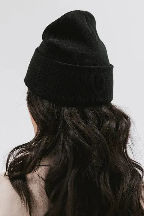 Gigi Pip Knit Beanie - Black
