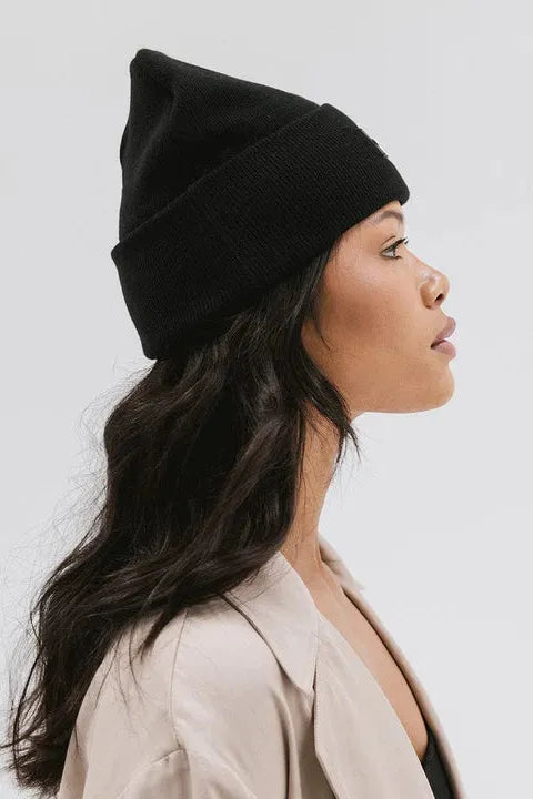 Gigi Pip Knit Beanie - Black