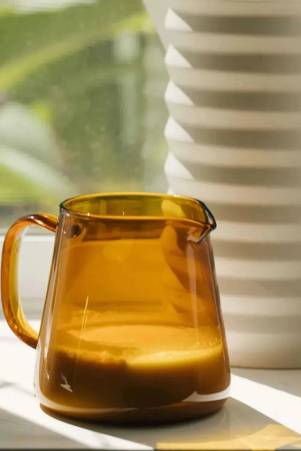 Glass Milk Frothing and Pouring Pitcher