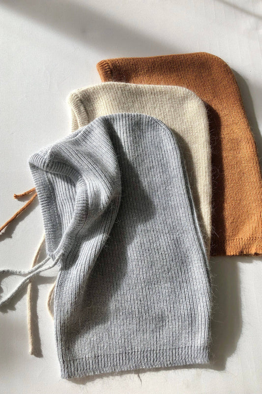 2024 ANGORA WOOL BALACLAVA - neutral: Light gray / One size