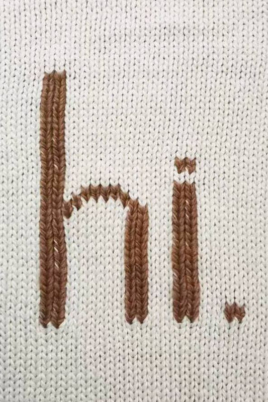 Hi. Hand Knit Baby Blanket Pecan: Pecan