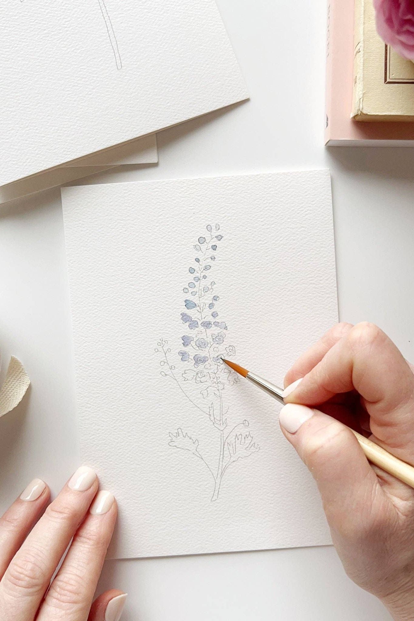 Garden Flowers Paintable Notecards