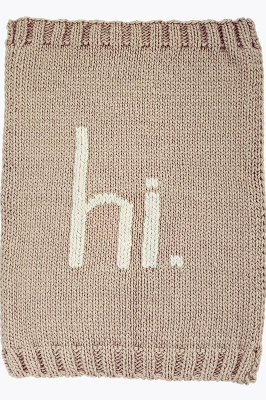 Hi. Hand Knit Baby Blanket Pebble: Pebble