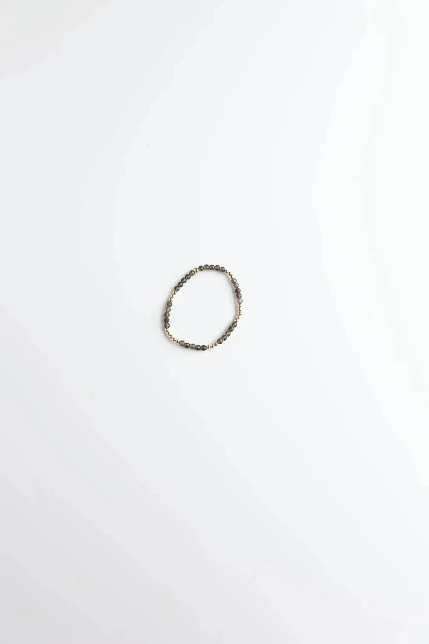 Gold & Smokey Quartz Stretchy Bracelet