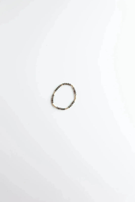 Gold & Smokey Quartz Stretchy Bracelet