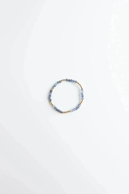 Gold & Blue Lolite Stretchy Bracelet