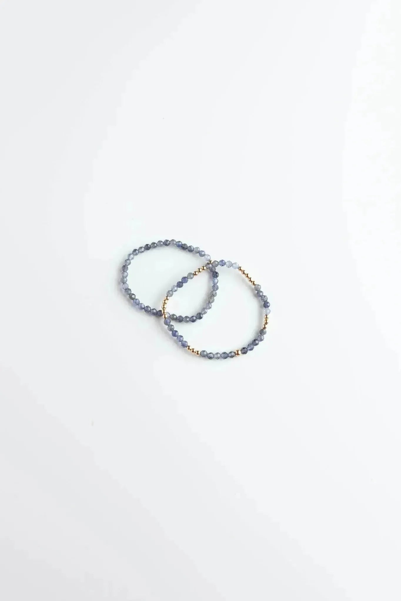 Gold & Blue Lolite Stretchy Bracelet