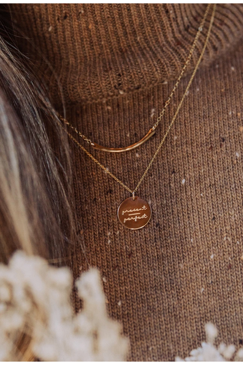 Present-Perfect Disc Necklace- 5/8"