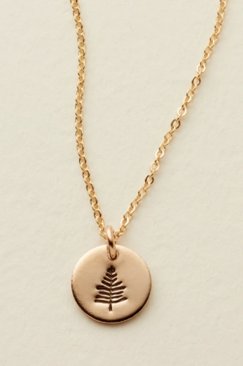 Grounded Disc Necklace-Pine
