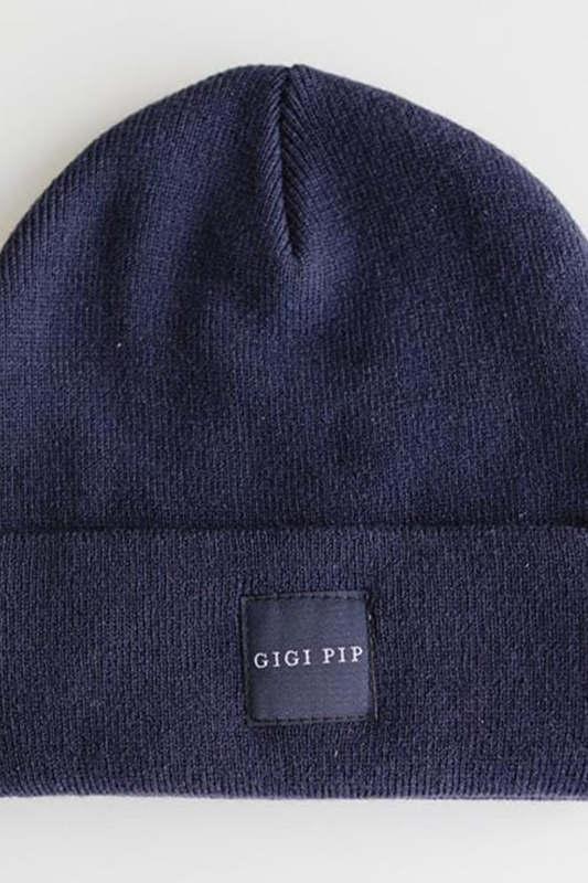 Gigi Pip Knit Beanie - Navy Blue