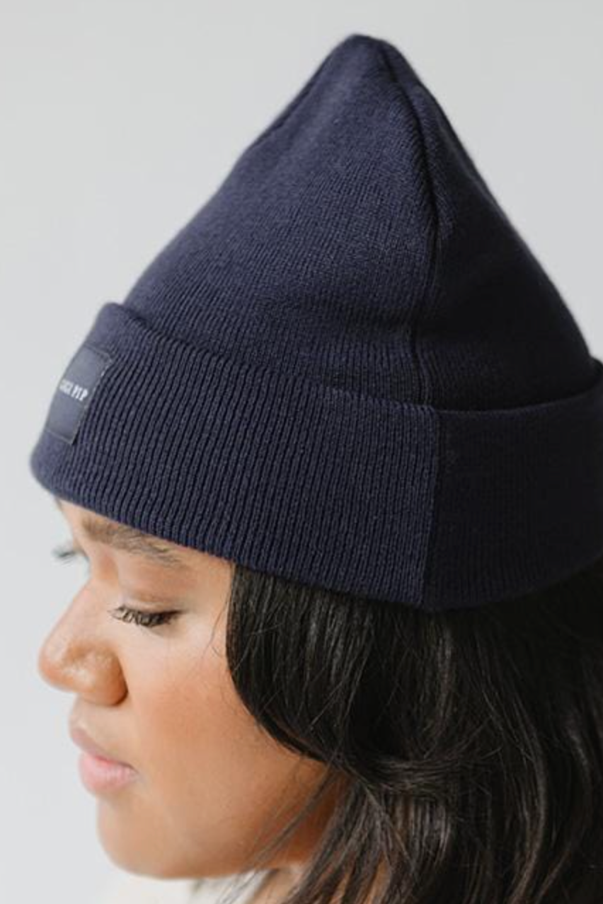 Gigi Pip Knit Beanie - Navy Blue