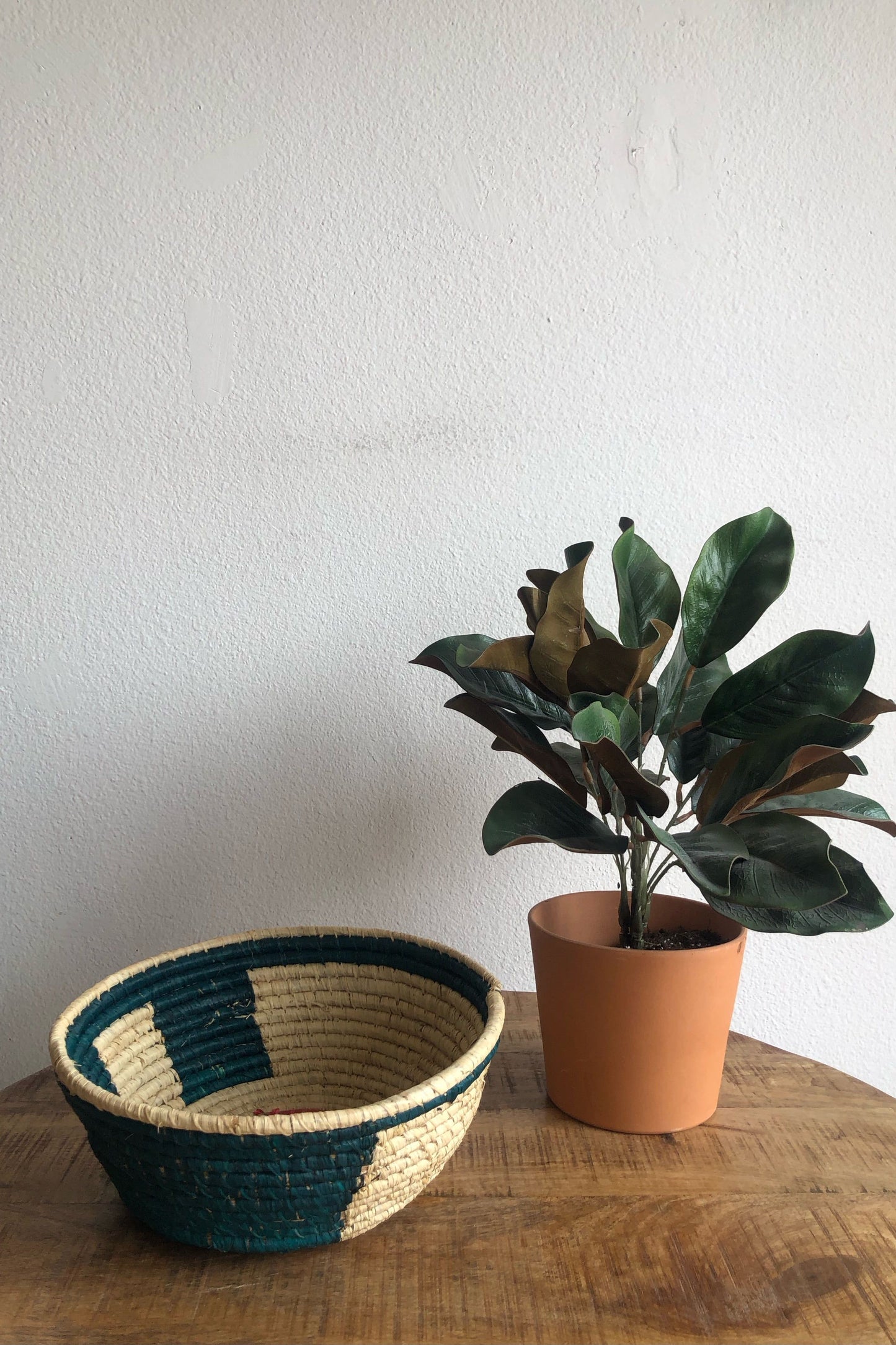 Woven  Basket - small teal