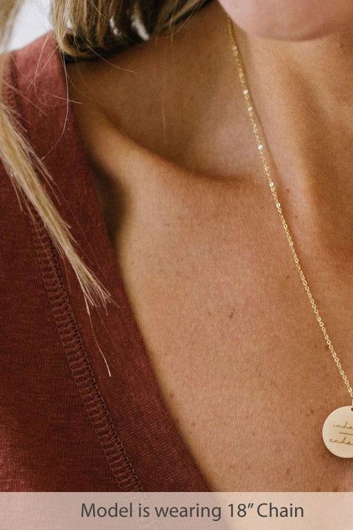 Inhale-Exhale Disc Necklace- 5/8"