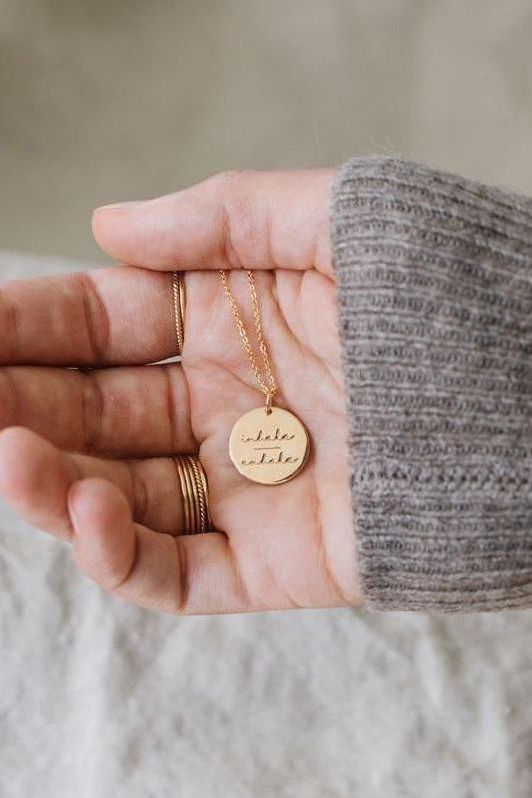 Inhale-Exhale Disc Necklace- 5/8"