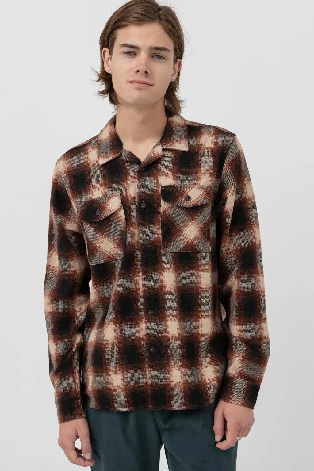 Plaid Ls Flannel-rust