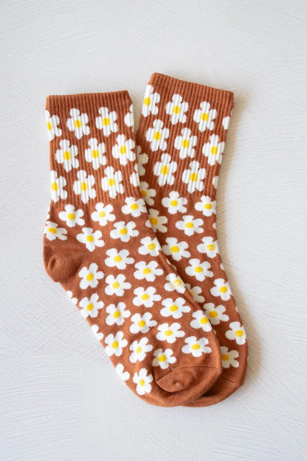 Full of Daisy Casual Socks Rust