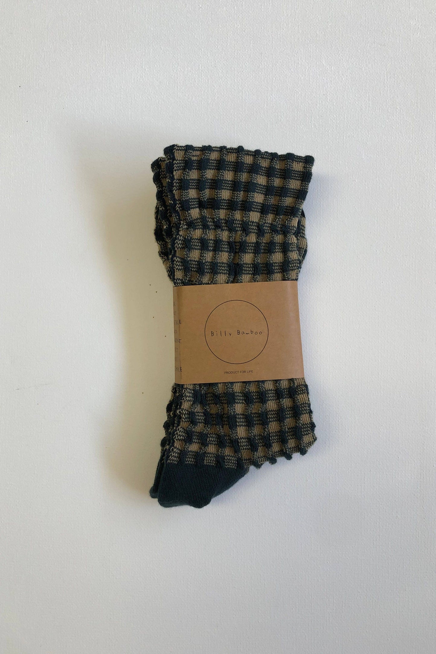 GINGHAM WAFFLE SOCKS - neutral: Blue