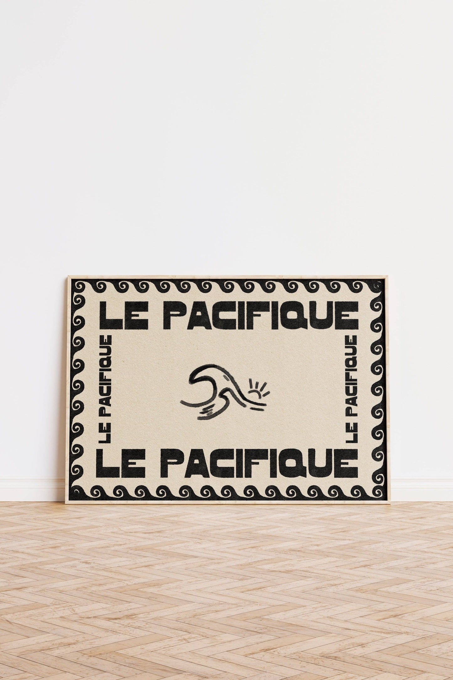 Le Pacifique Ocean Retro Print: Blue / Unframed / A3