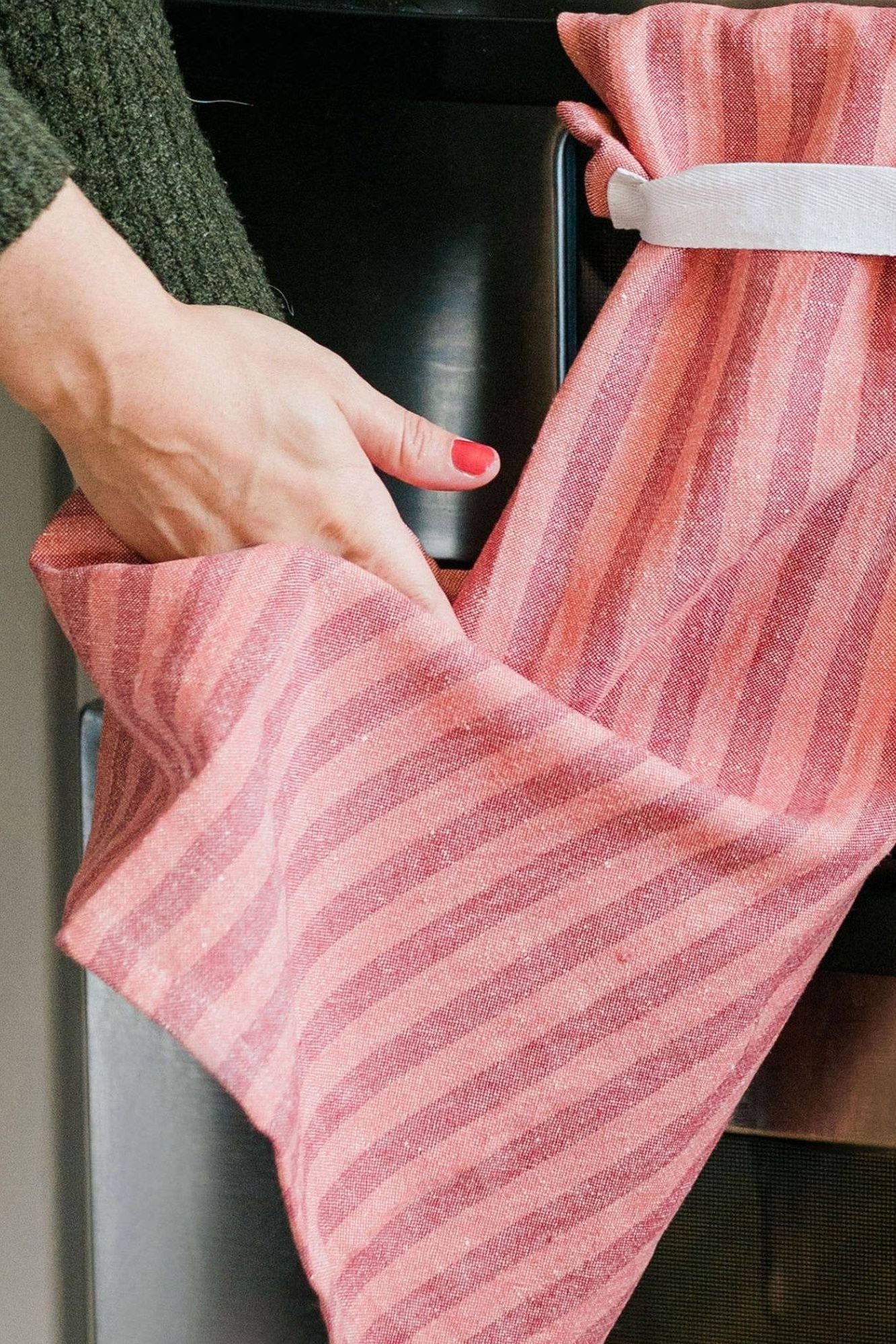 Red Stripe Kitchen Towel