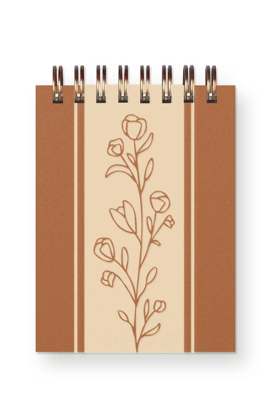 Flower Vine Mini Jotter Notebook: Copper Cover | White Ink