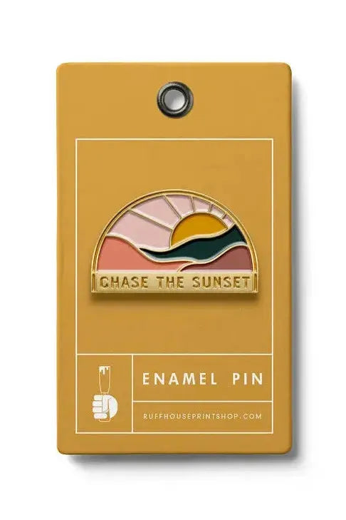 Ruff House Print Shop - Chasing the Sunset Enamel Pin