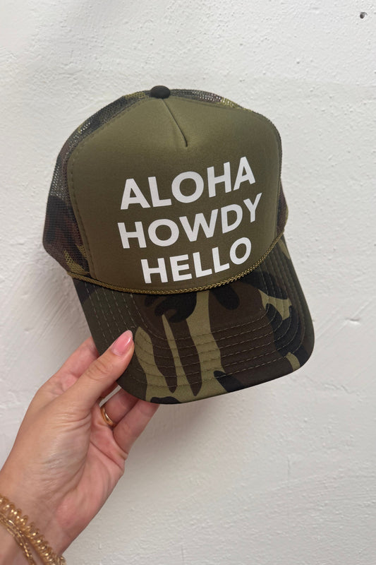 Custom Trucker - ALOHA - Camo & White