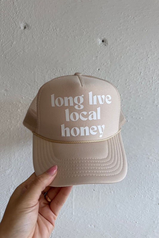 Custom Trucker - Long Live! - Tan & White Funky