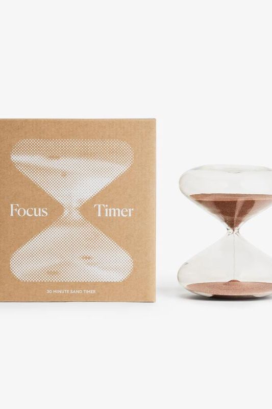Mindful Focus Hourglass 30 Minutes, Glass Sand Timer