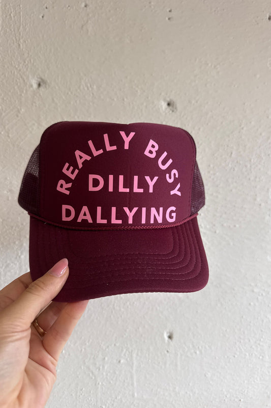 Custom Trucker - Dilly Dallying - Burgundy & Pink