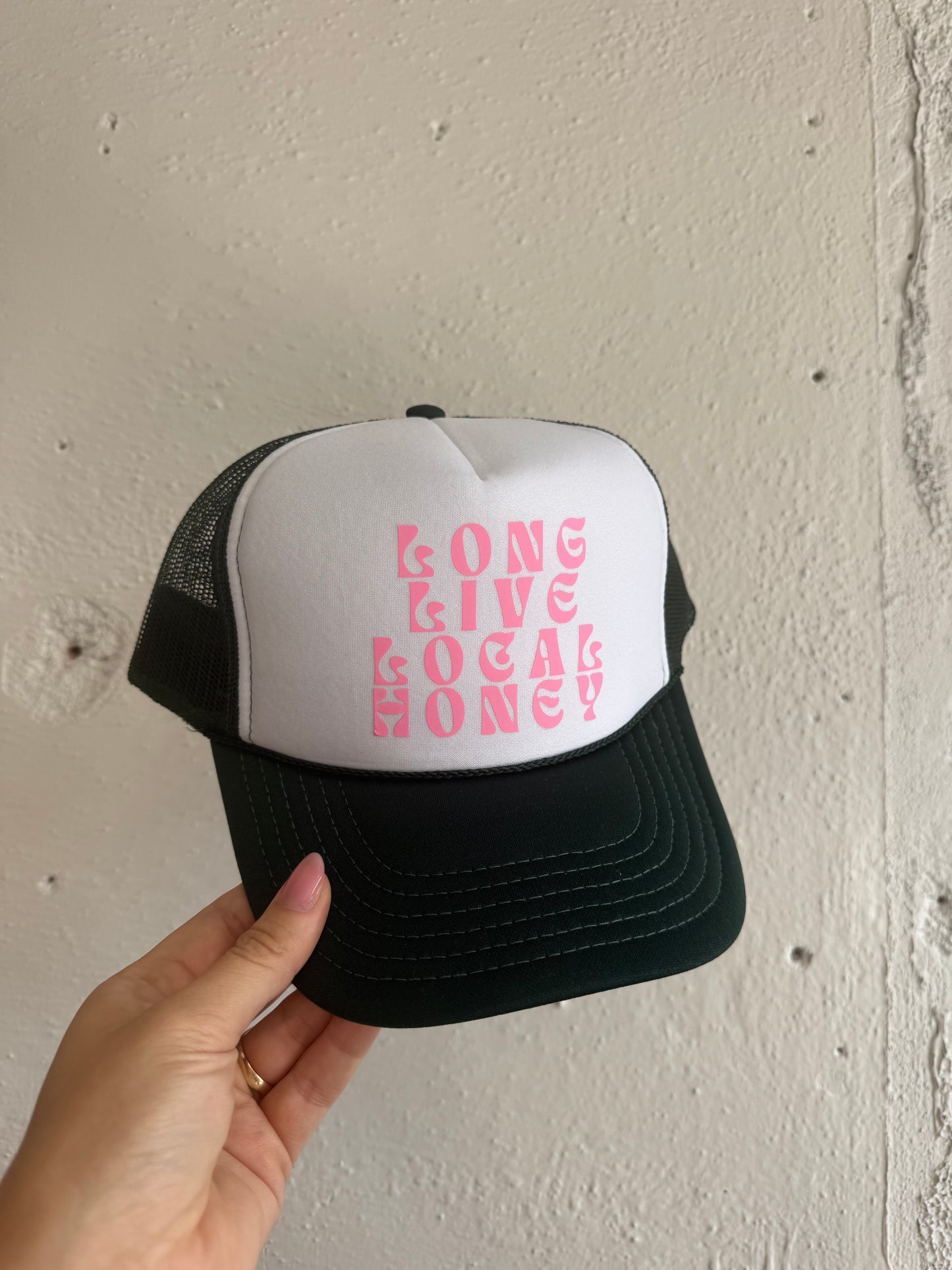 Custom Trucker - Long Live! - Green & Light Pink