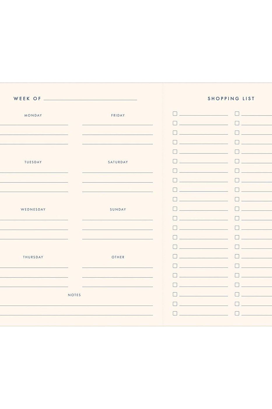 Scattered Flowers Meal Planner: Sky Blue