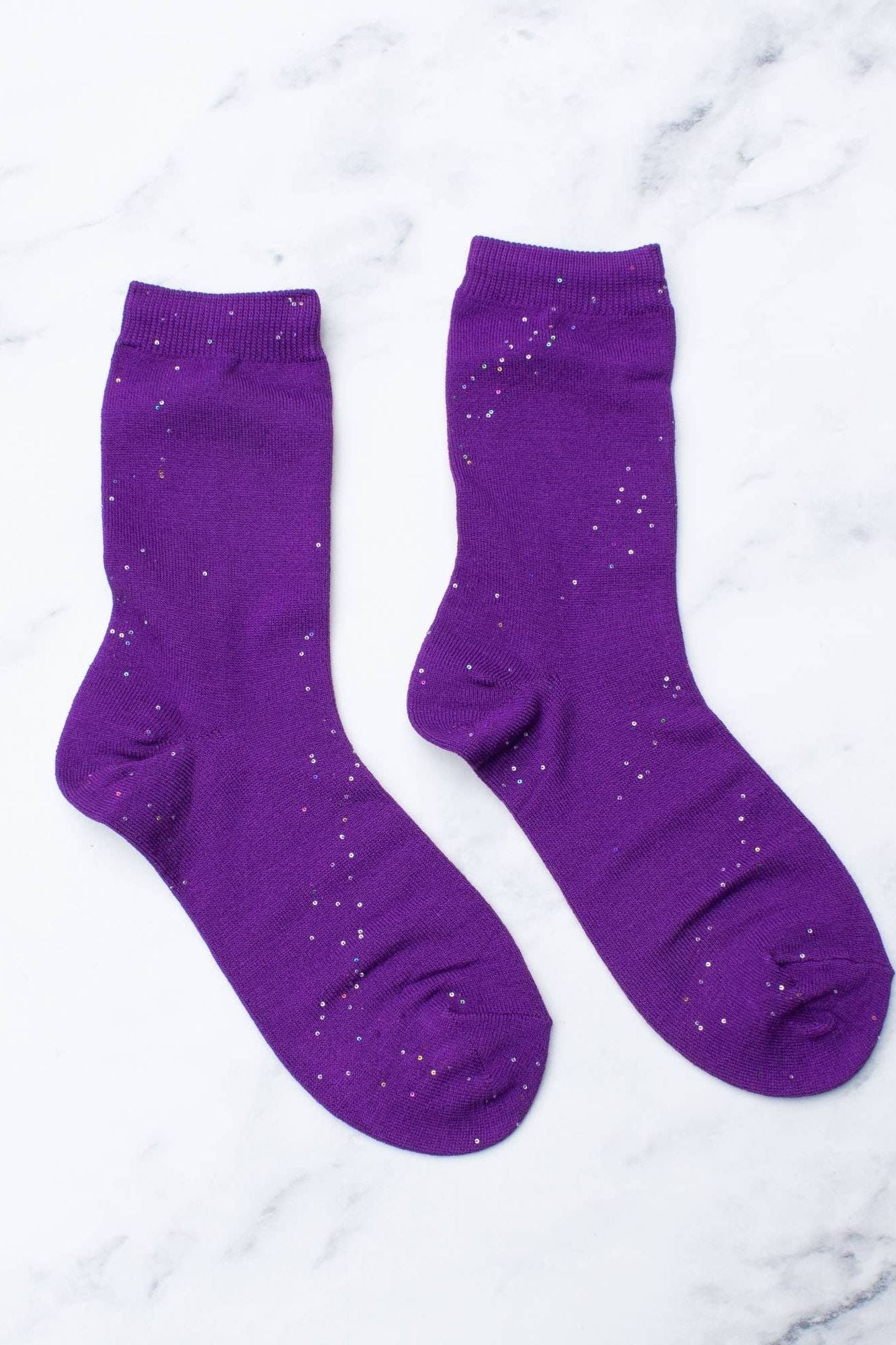 Women's Holiday Glitter Socks: Red