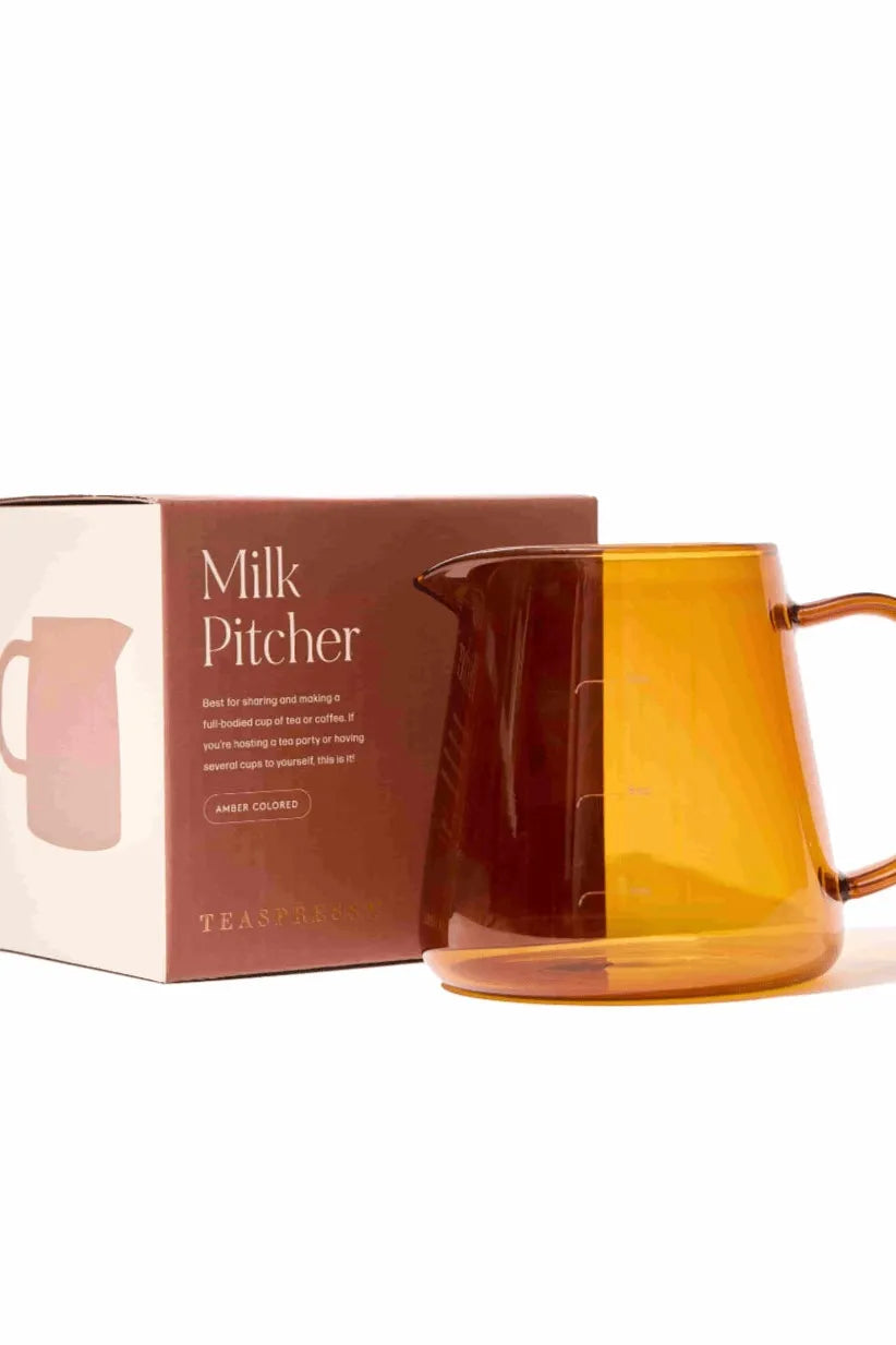 Glass Milk Frothing and Pouring Pitcher