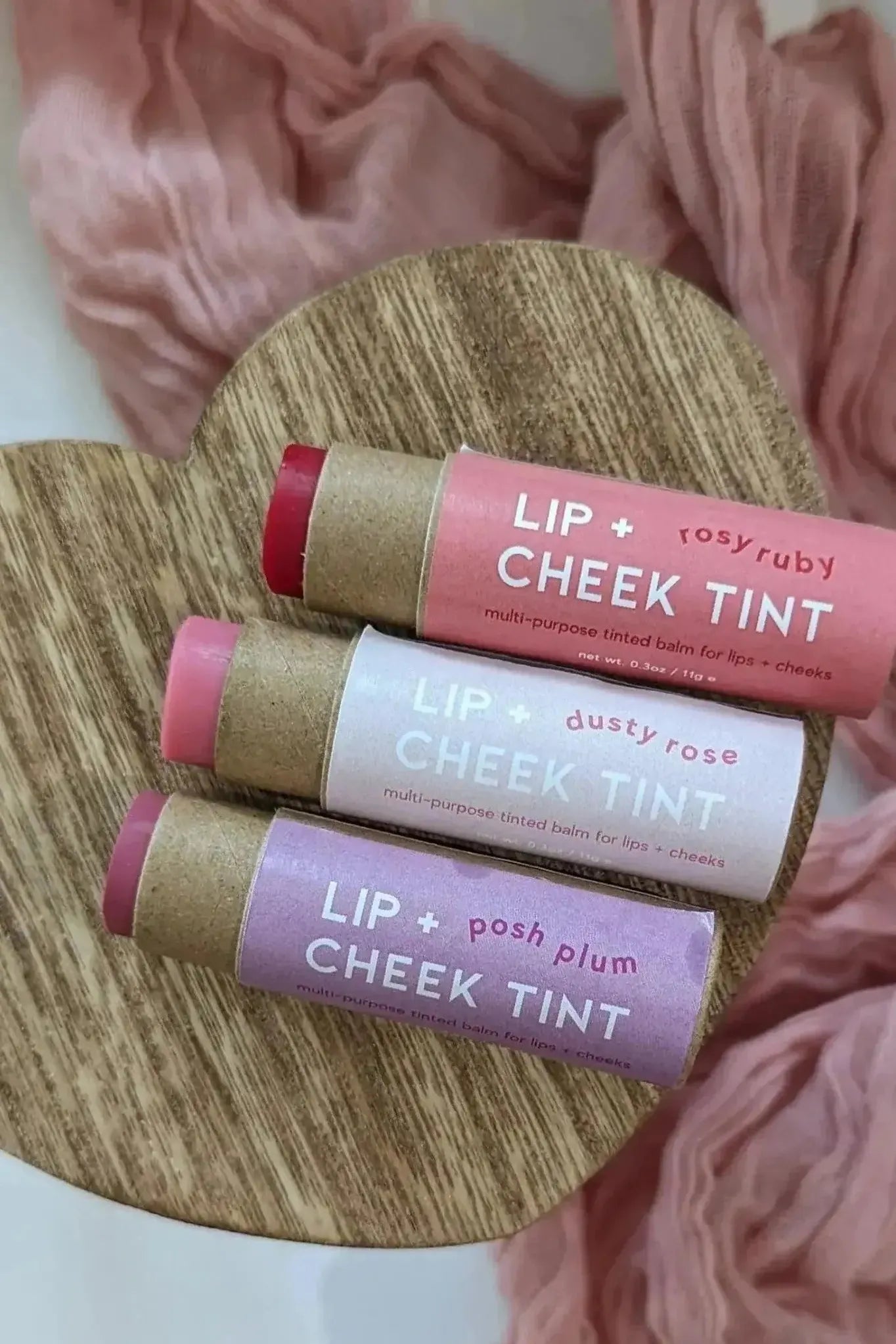 Natural Lip + Cheek Tint - Sustainable Packaging: Dusty Rose