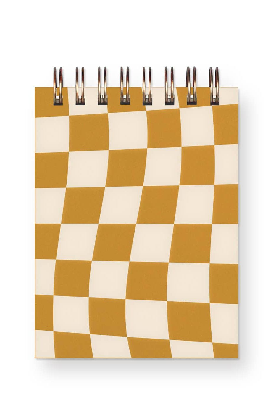 Checkerboard Mini Jotter Notebook: Saffron Cover | White Ink