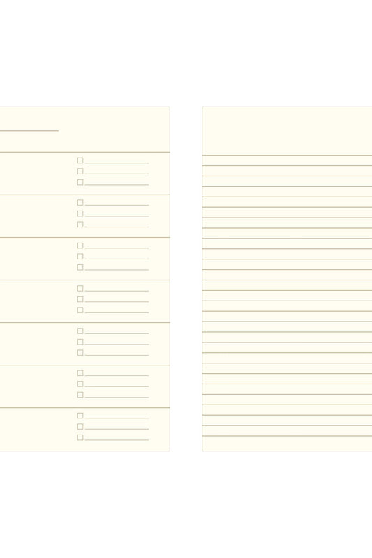 Ruler Grid Undated Weekly Planner Journal: French Vanilla | Dark Green Ink