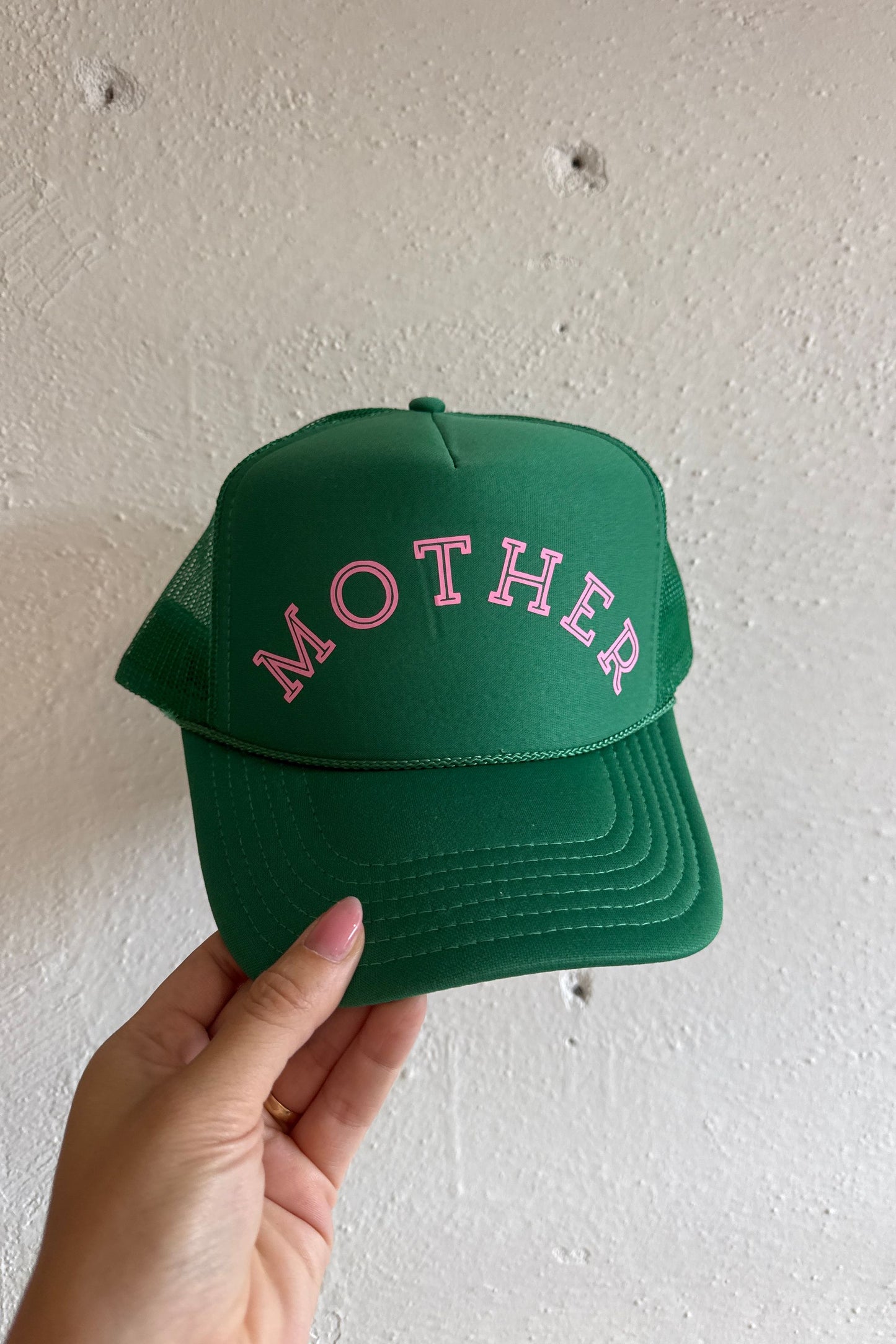 Custom Trucker - MOTHER - Kelly Green & Pink
