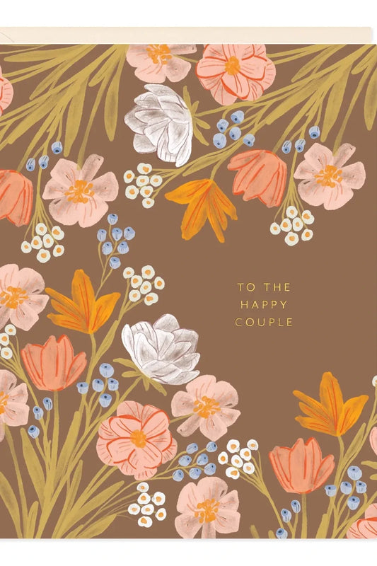 Happy Couple Flowers Card