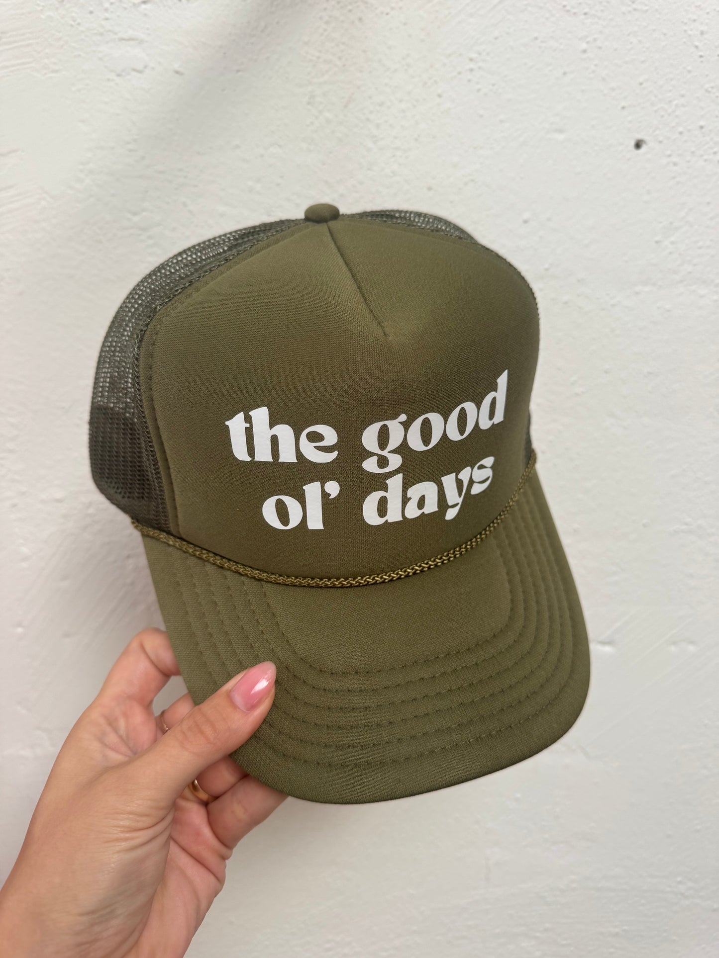 Custom Trucker - The Good Ol’ Days - Olive & White
