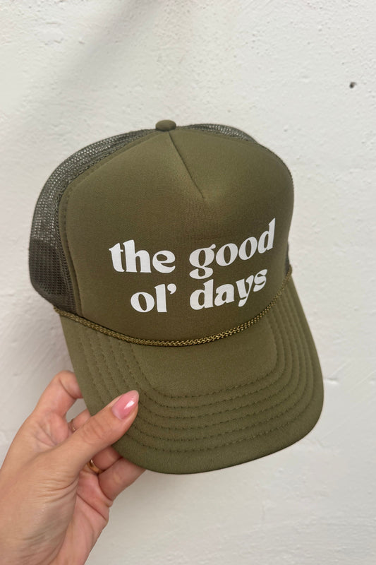Custom Trucker - The Good Ol’ Days - Olive & White