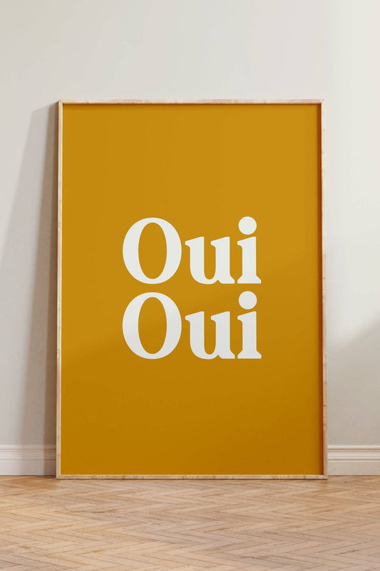 Oui Oui French Print: Yellow / Unframed / A3