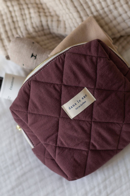 Quilted Travel Pouch - Plum