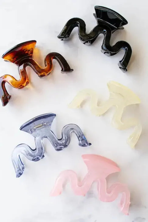 3 Waves Hair Clip-Banana Cream