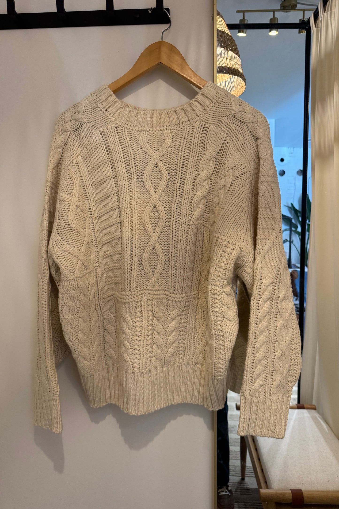 Varsity Cable Knit Sweater