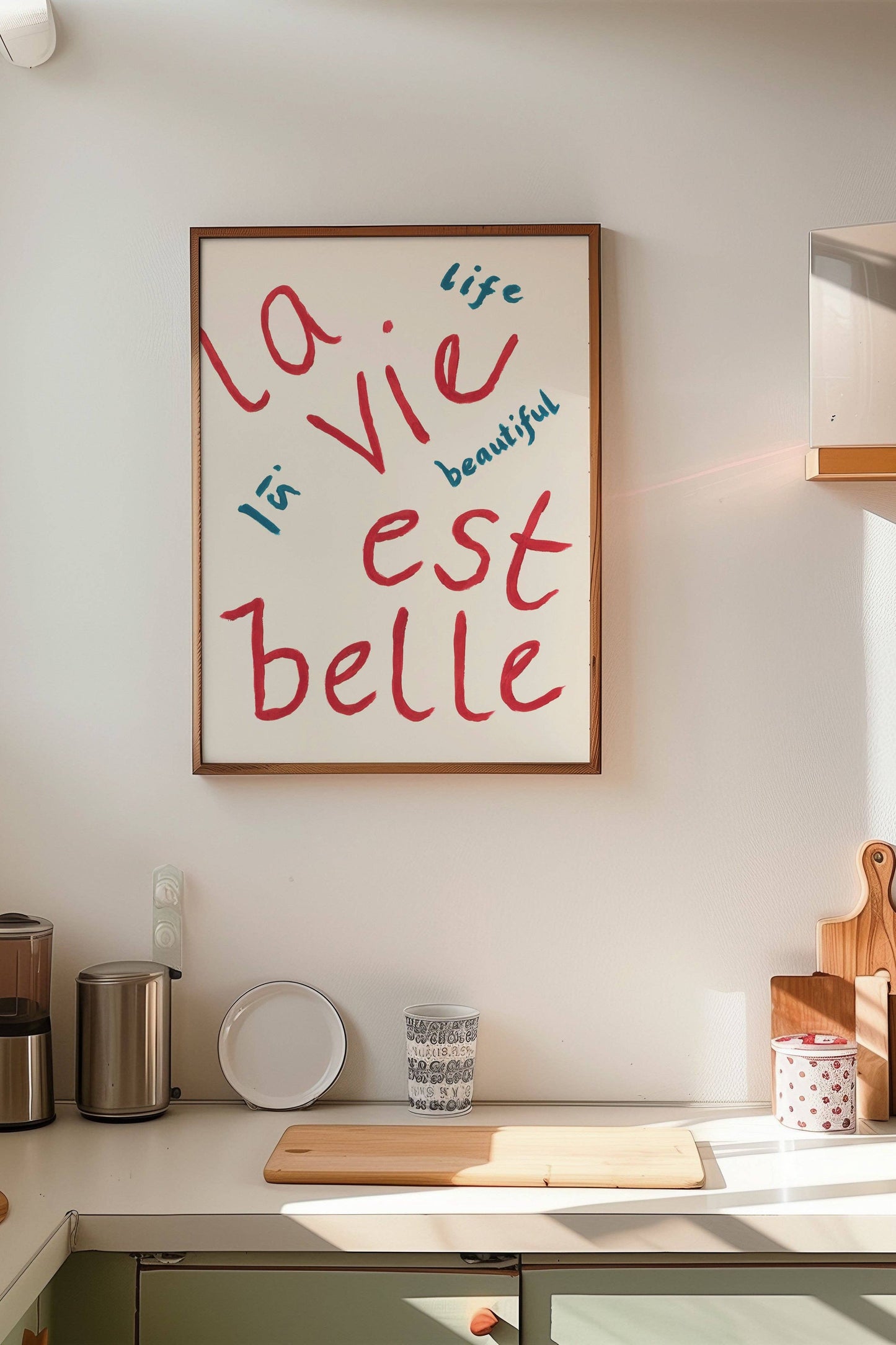 La Vie Est Belle Hand Painted Print: Unframed / A3