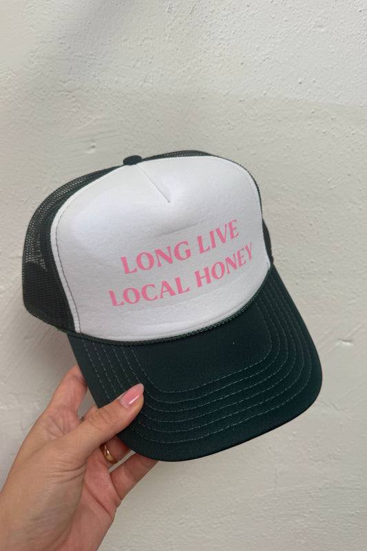Custom Trucker - Long Love! - Dark Green & Light Pink