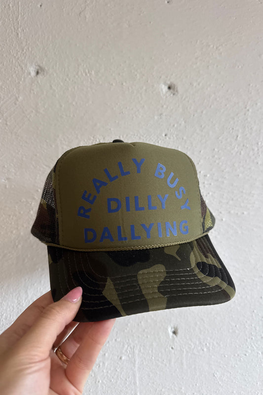 Custom Trucker - Dilly Dallying - Camo & Blue