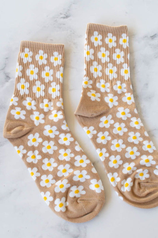 Full of Daisy Casual Socks Sand