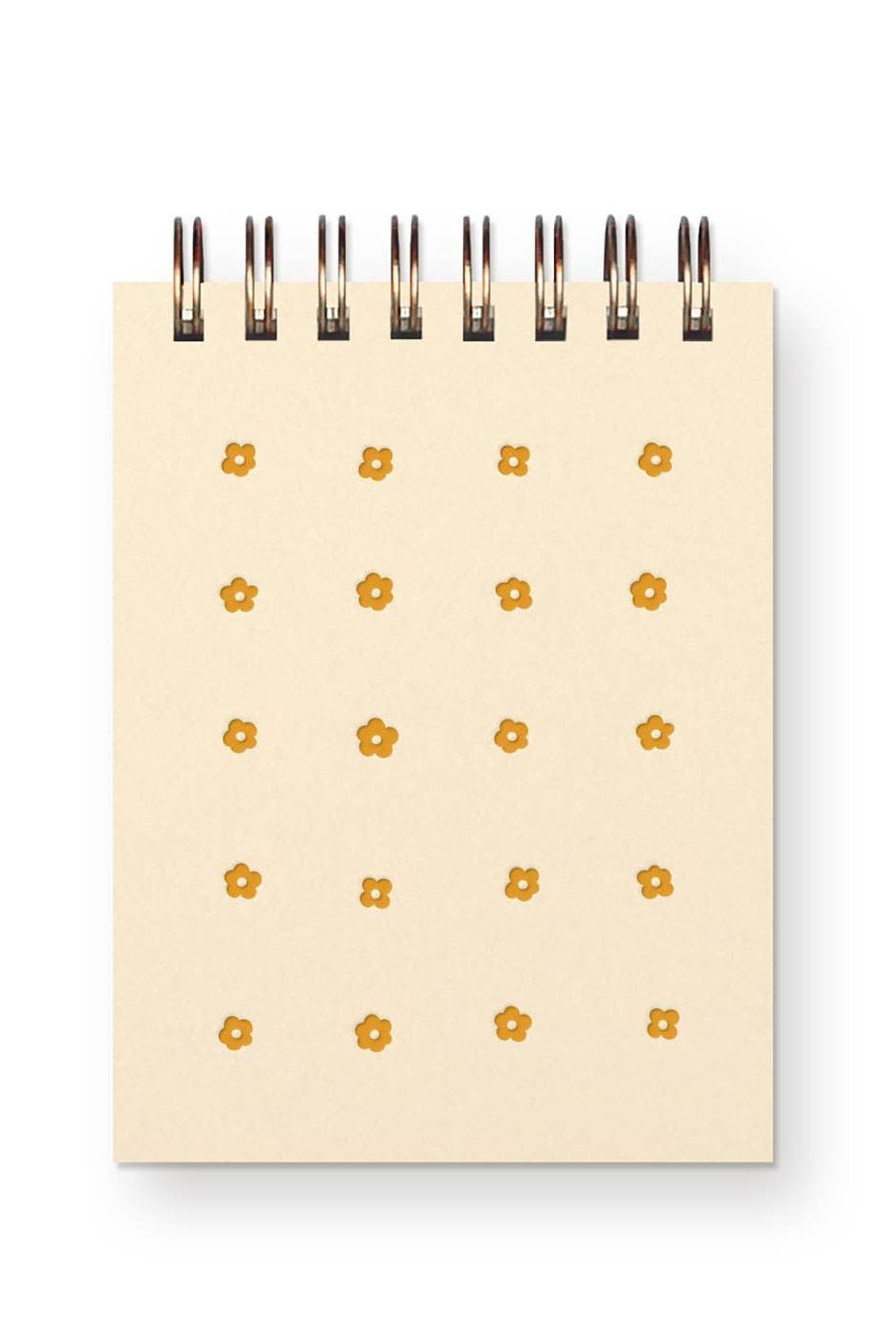 Flower Grid Mini Jotter Notebook: French Vanilla Cover | Saffron Ink