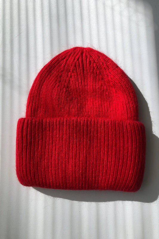 2024 ROYAL ANGORA WOOL BEANIE - crystal brights: Crystal red